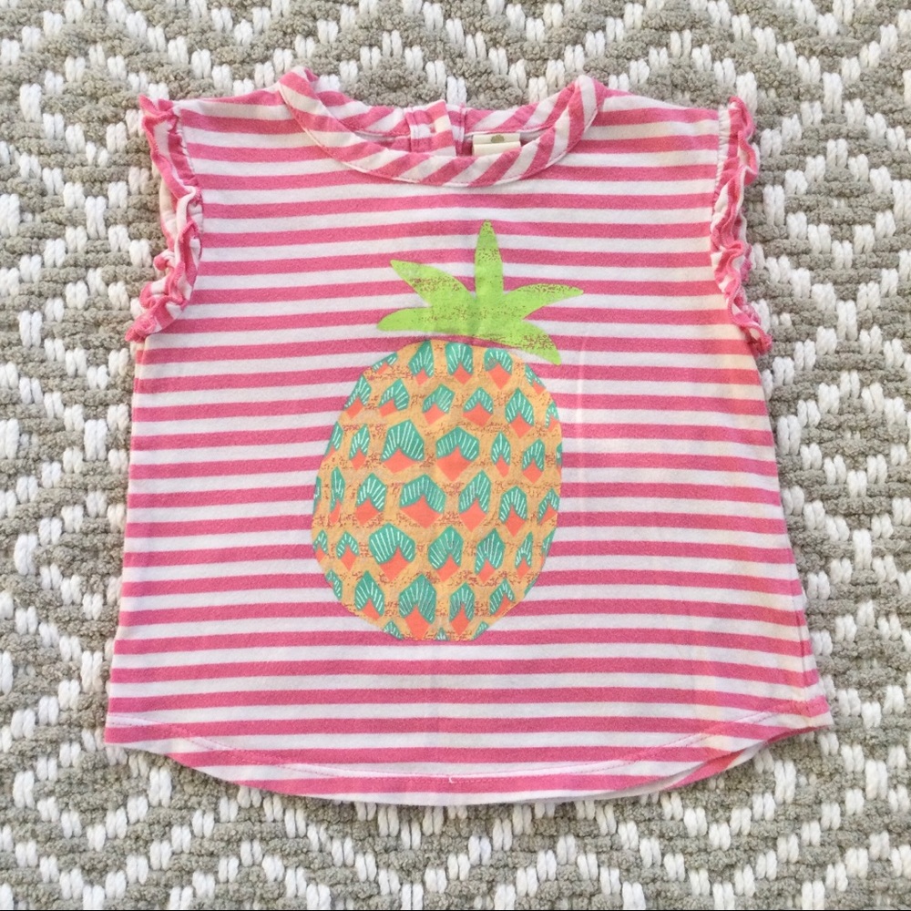Tucker + Tate Pink White Striped Pineapple Tee